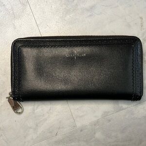 Cole Haan  Vintage  Wallet  Clutch Black soft Saffiano  Beautiful Lacy edges EUC